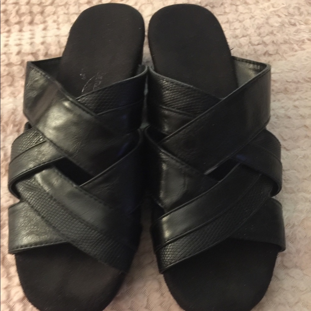 Black Flower Power Sandals